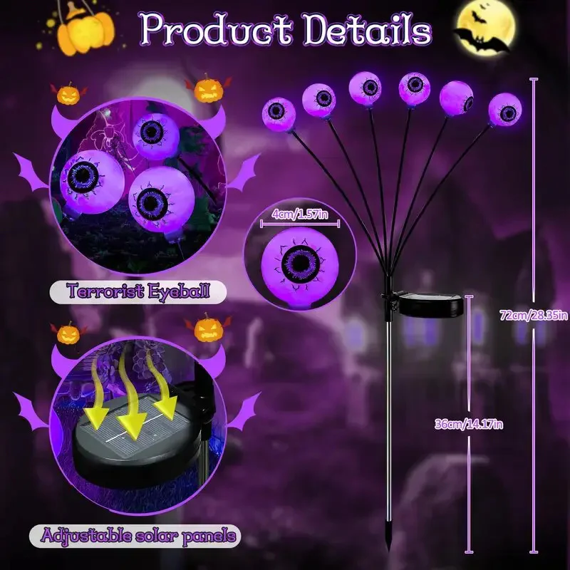 Lighted Halloween Eyeball Props Solar Garden Lights - Image 3