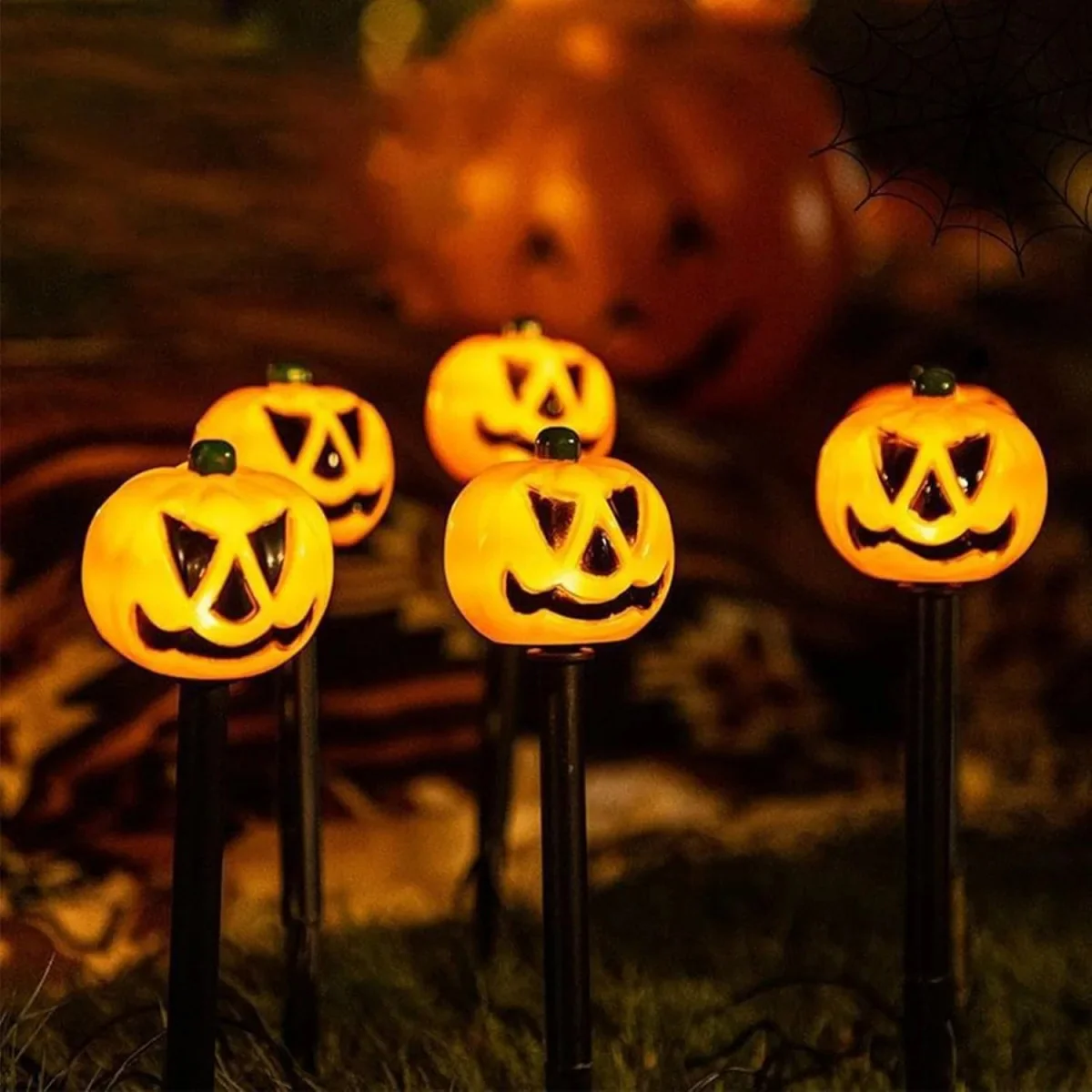 Lighted Halloween Pumpkin and Ghost Solar Decor Set - Image 4