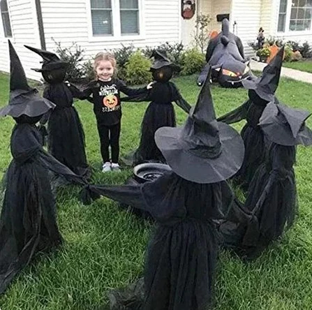 Lighted Halloween Witch Stake - Halloween Witches Decor - Image 3