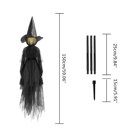 Lighted Halloween Witch Stake - Halloween Witches Decor - Image 6