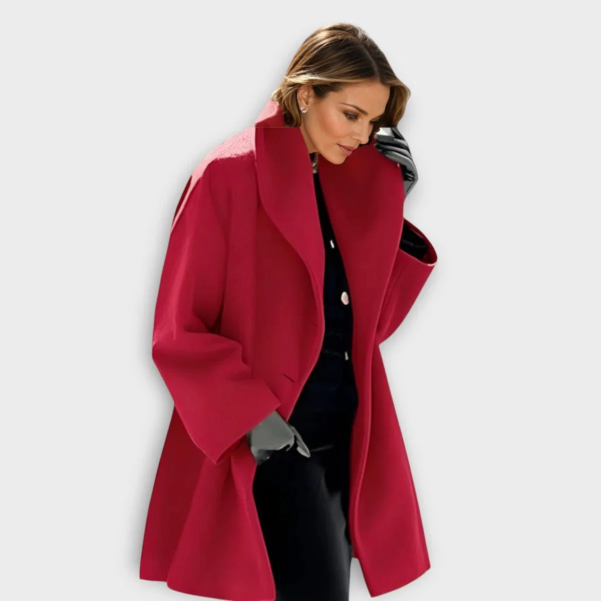 Luxurious Windproof Wool Coat For Women - Image 2