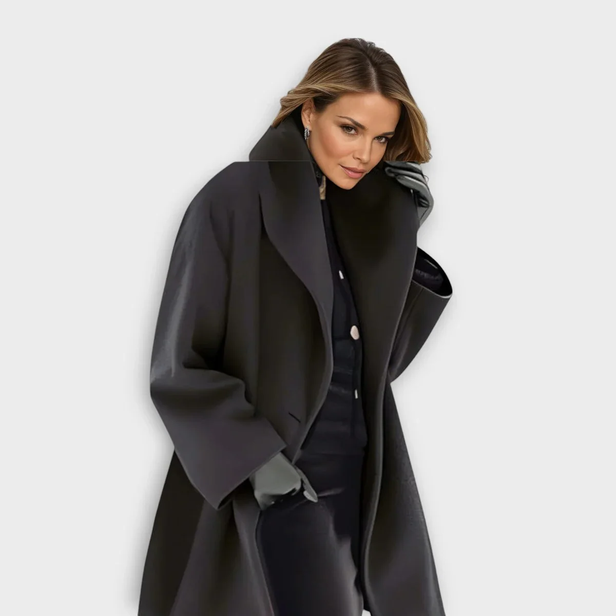 Luxurious Windproof Wool Coat For Women - Image 3