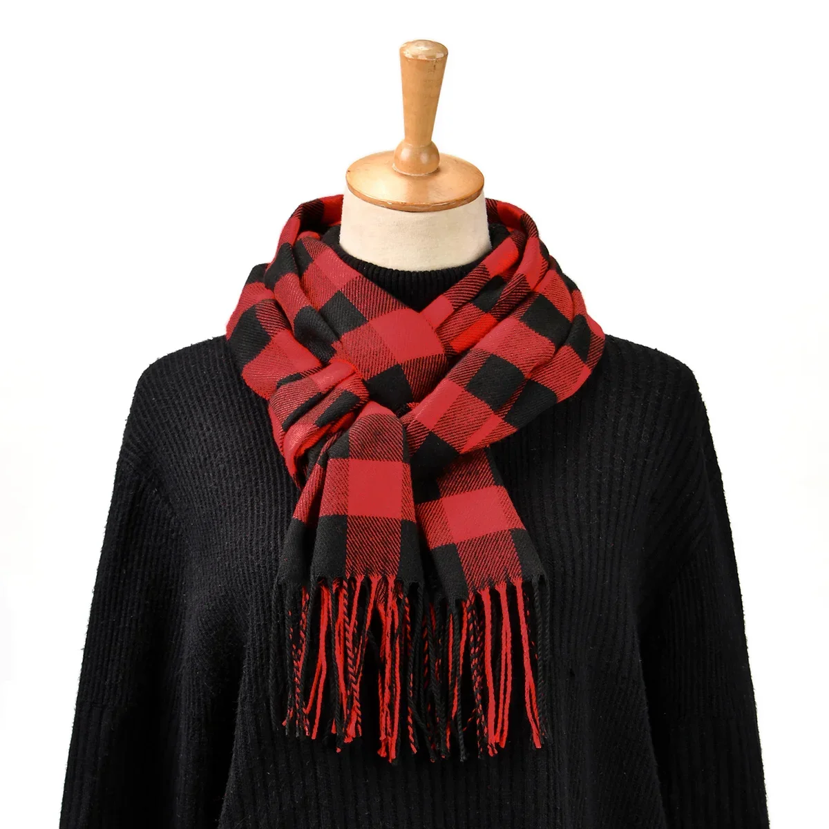 Luxury Plaid Cashmere Winter Scarf for Men - Image 6
