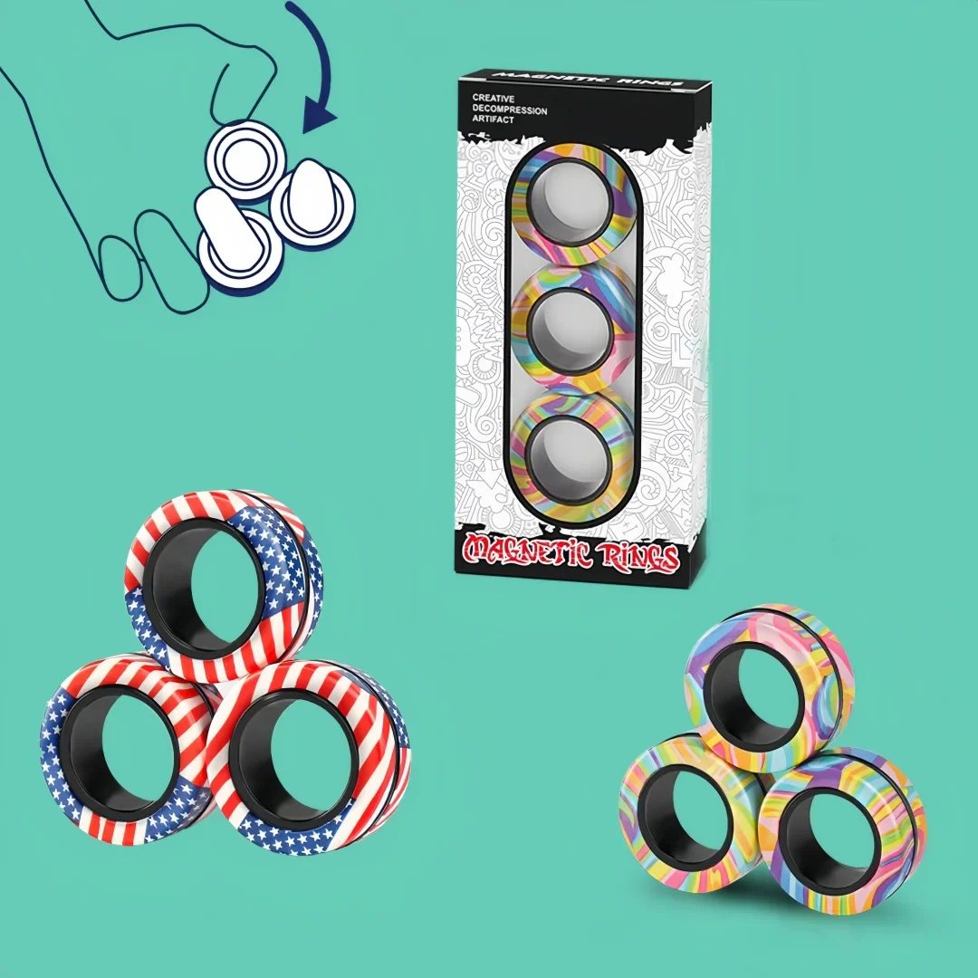 Magnetic Fidget Ring Spinner Set - Image 2
