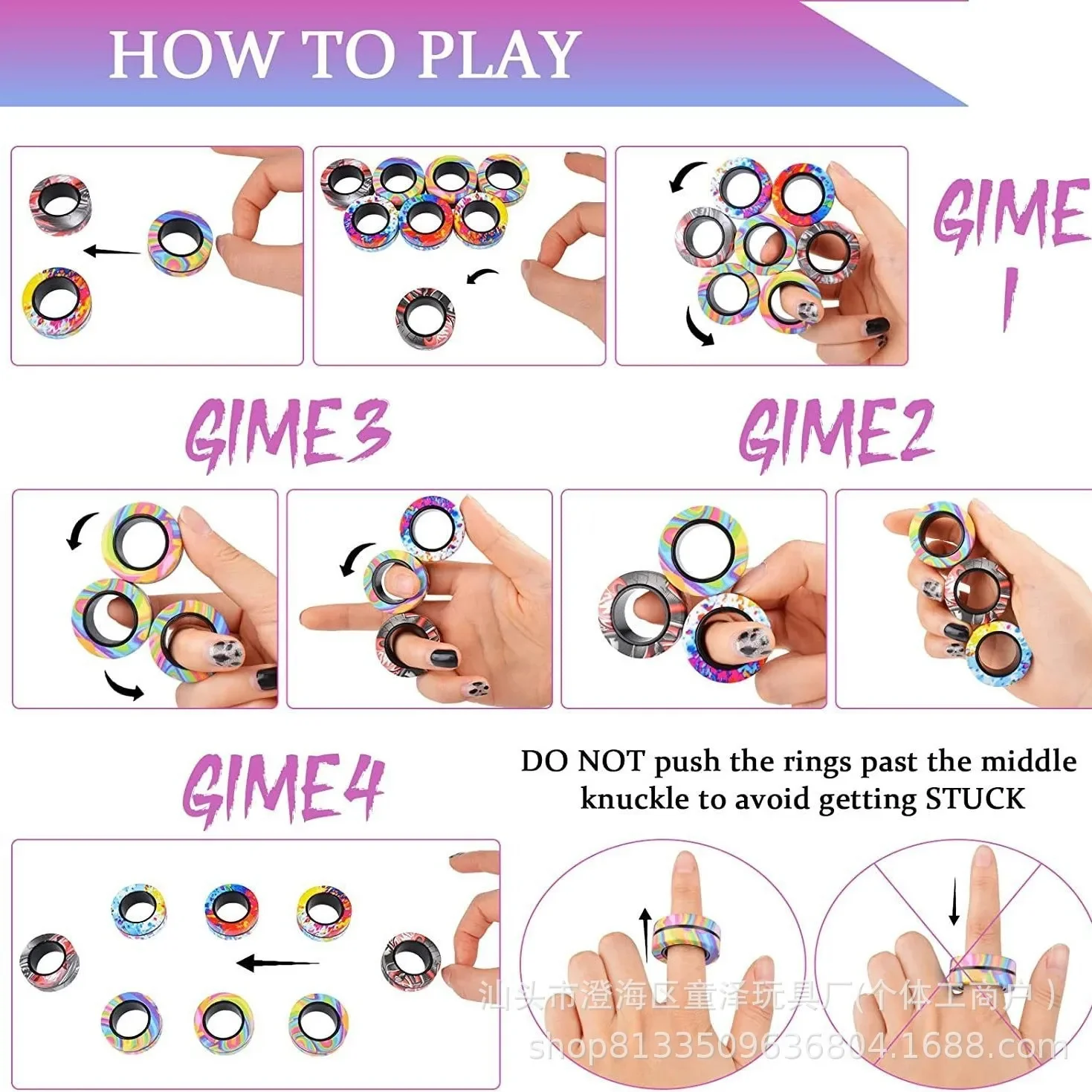 Magnetic Fidget Ring Spinner Set - Image 3