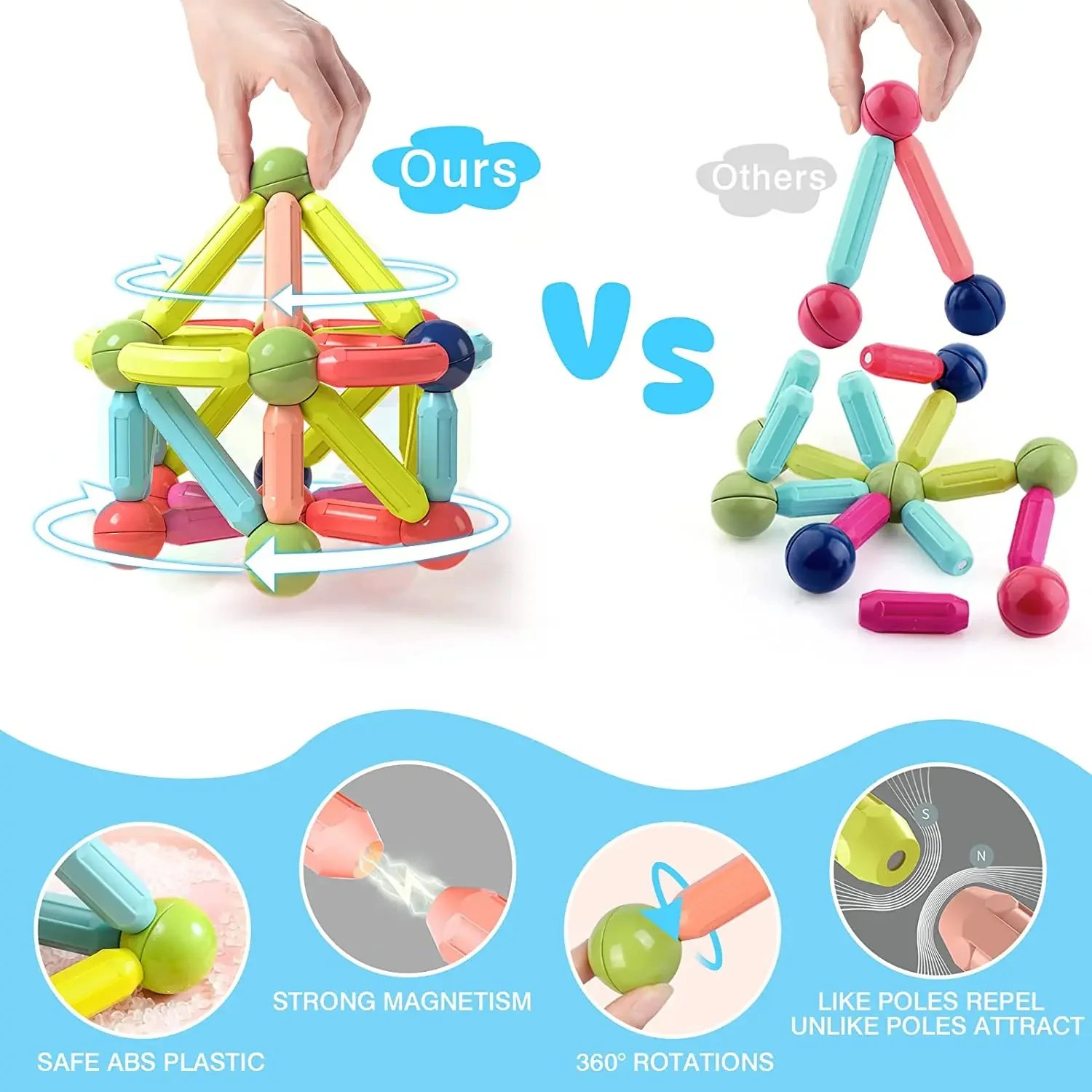 Magnetic Sticks Building Blocks | Montessori Educational Toys - Image 2