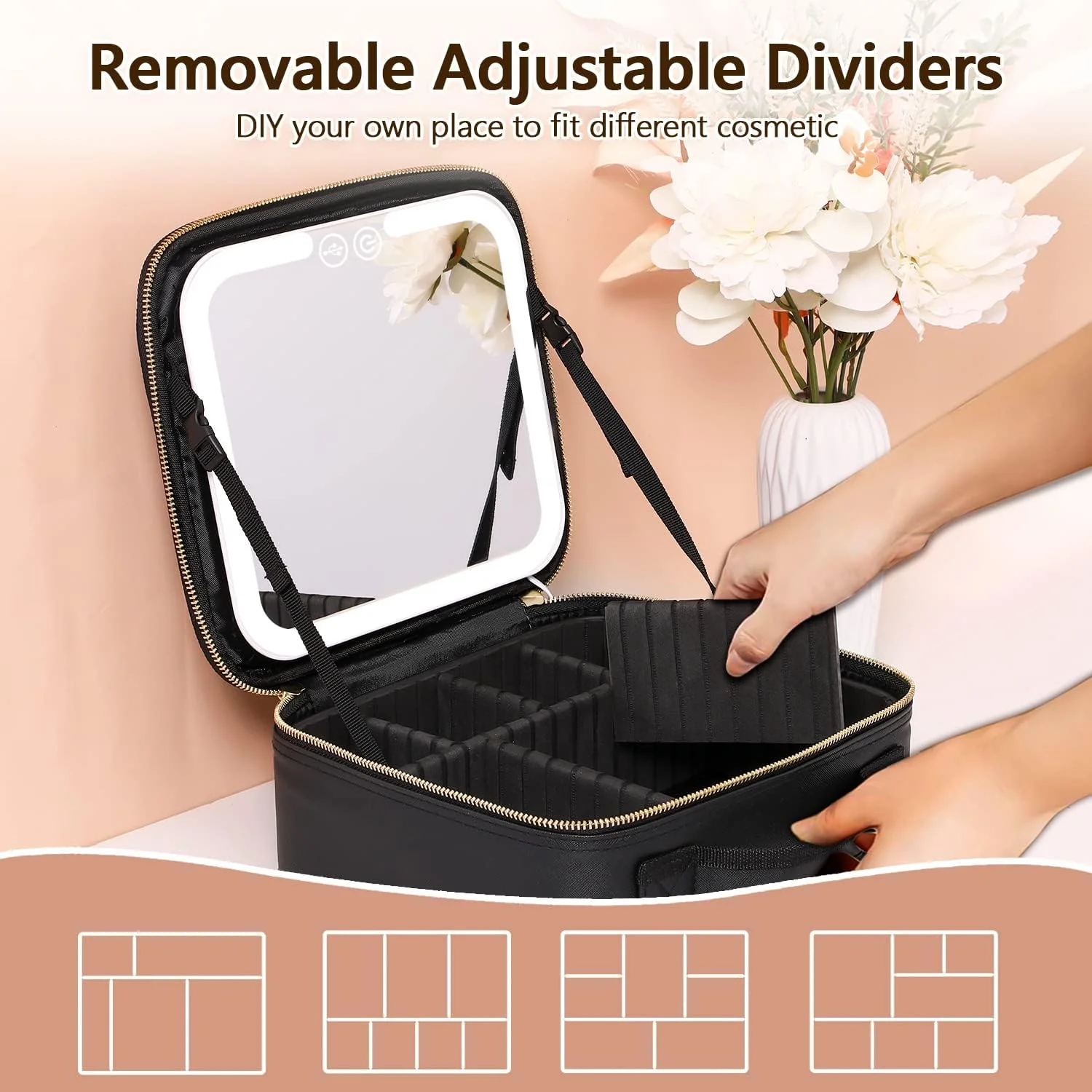 Makeup Bag with Mirror and Lights - Image 3