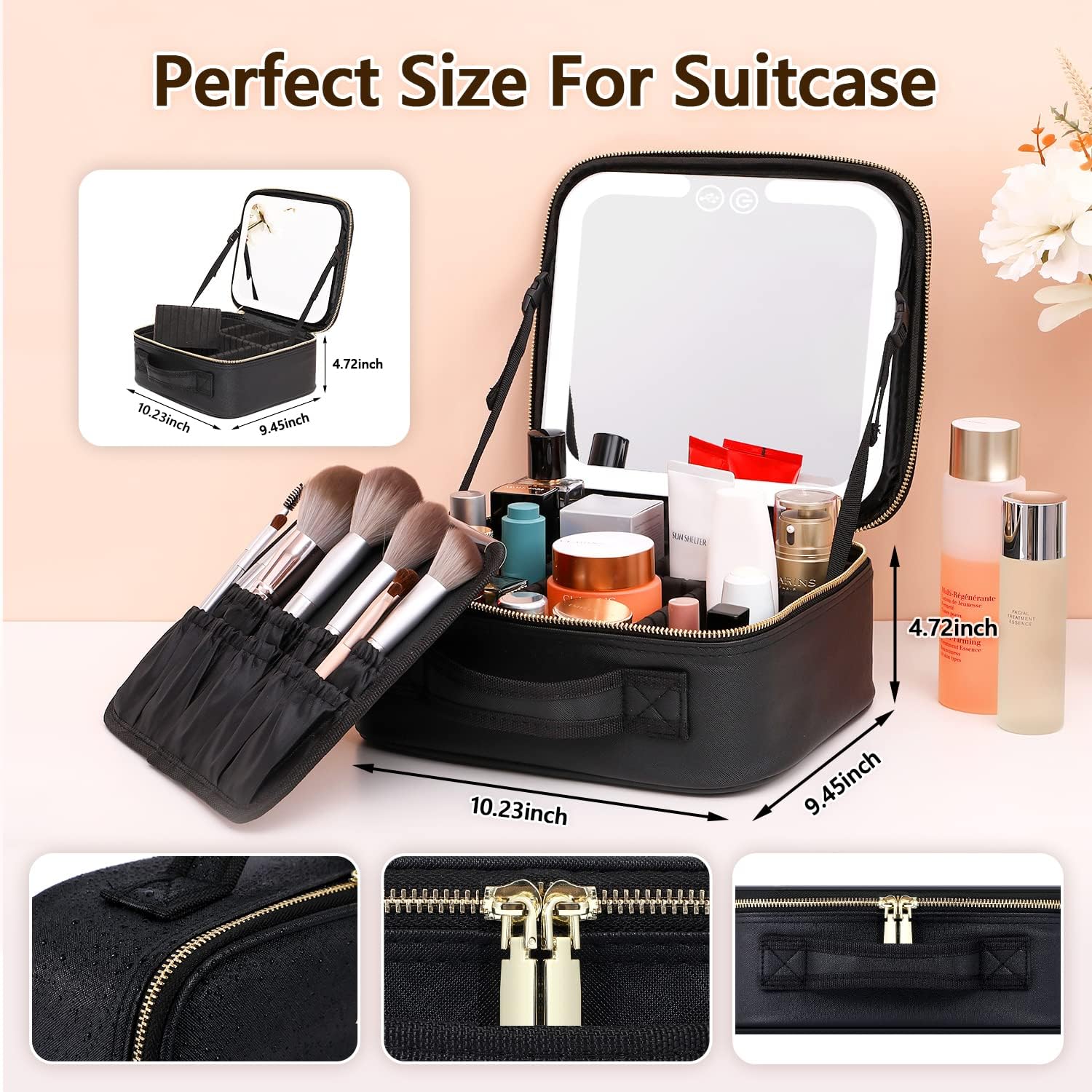 Makeup Bag with Mirror and Lights - Image 4