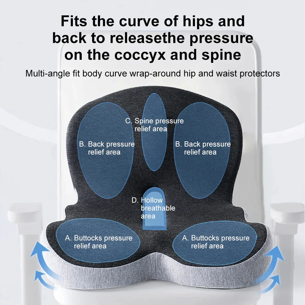Memory Foam Lumbar Pillow Seat Cushion - Image 5