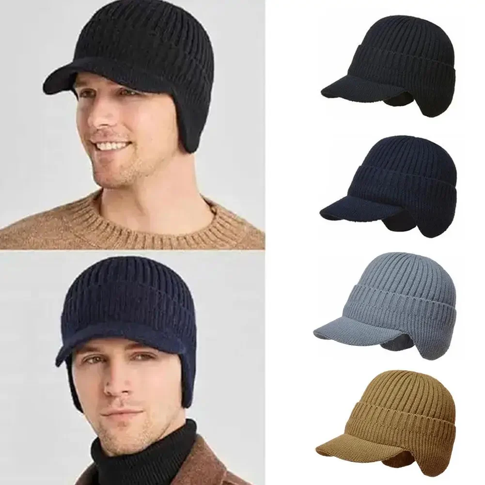 Men Knit Ear Cover Winter Hat - Image 3