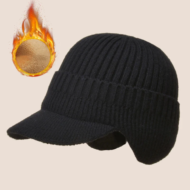 Men Knit Ear Cover Winter Hat - Image 5