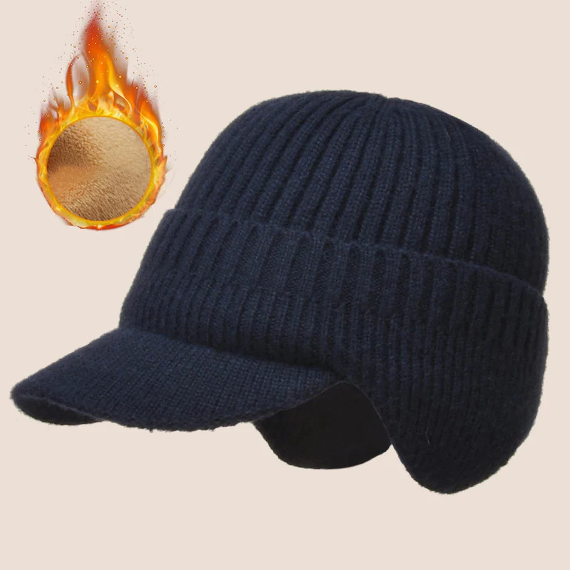 Men Knit Ear Cover Winter Hat - Image 8