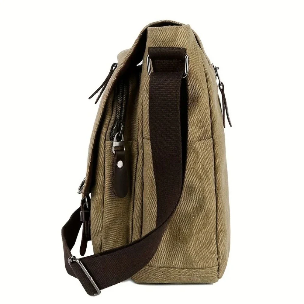Mens Canvas Satchel Messenger Sling Bag - Image 8