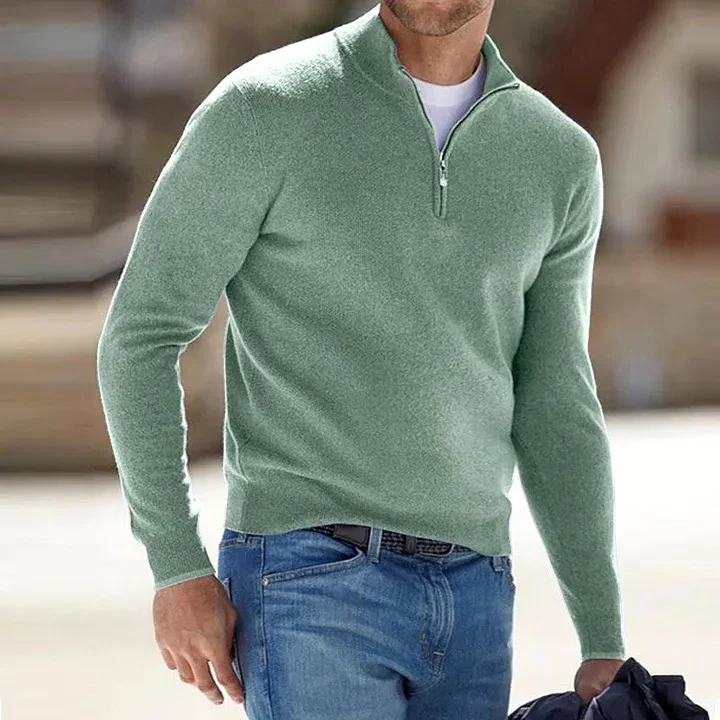 Men's Cashmere Zipper Basic Sweater - Image 5