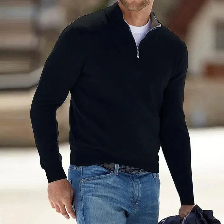 Men's Cashmere Zipper Basic Sweater - Image 9