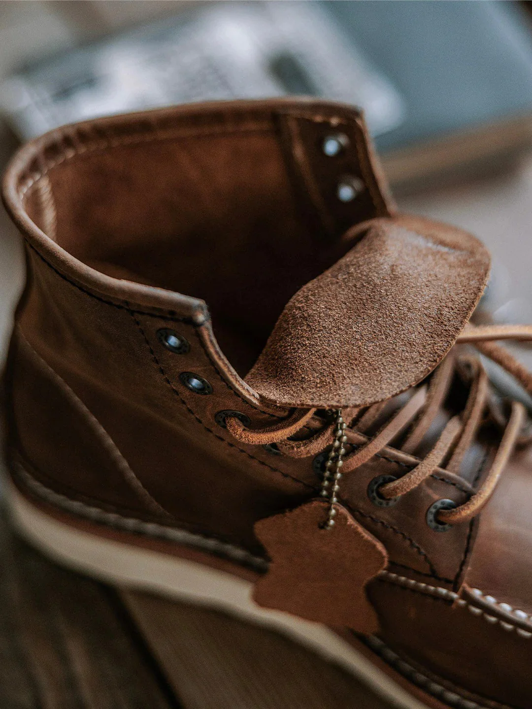 Men's Full Grain Leather Moccasin Toe Work Boots - Image 10