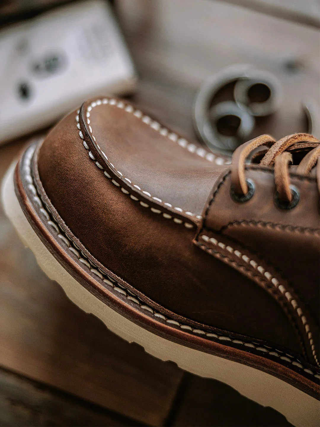 Men's Full Grain Leather Moccasin Toe Work Boots - Image 11