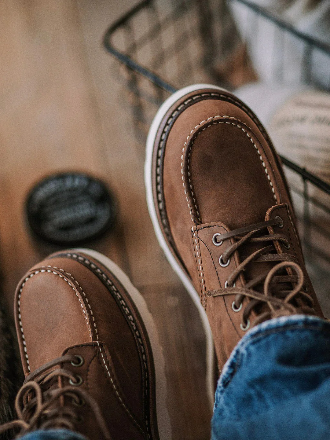 Men's Full Grain Leather Moccasin Toe Work Boots - Image 12