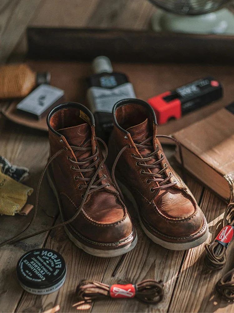 Men's Full Grain Leather Moccasin Toe Work Boots - Image 2