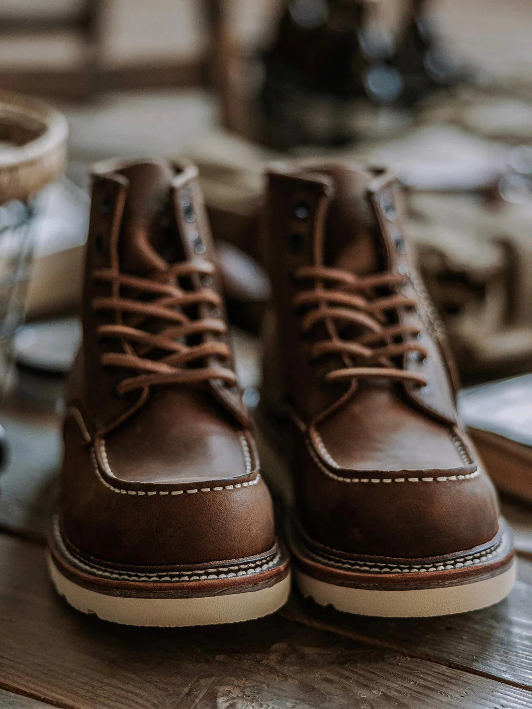 Men's Full Grain Leather Moccasin Toe Work Boots - Image 6