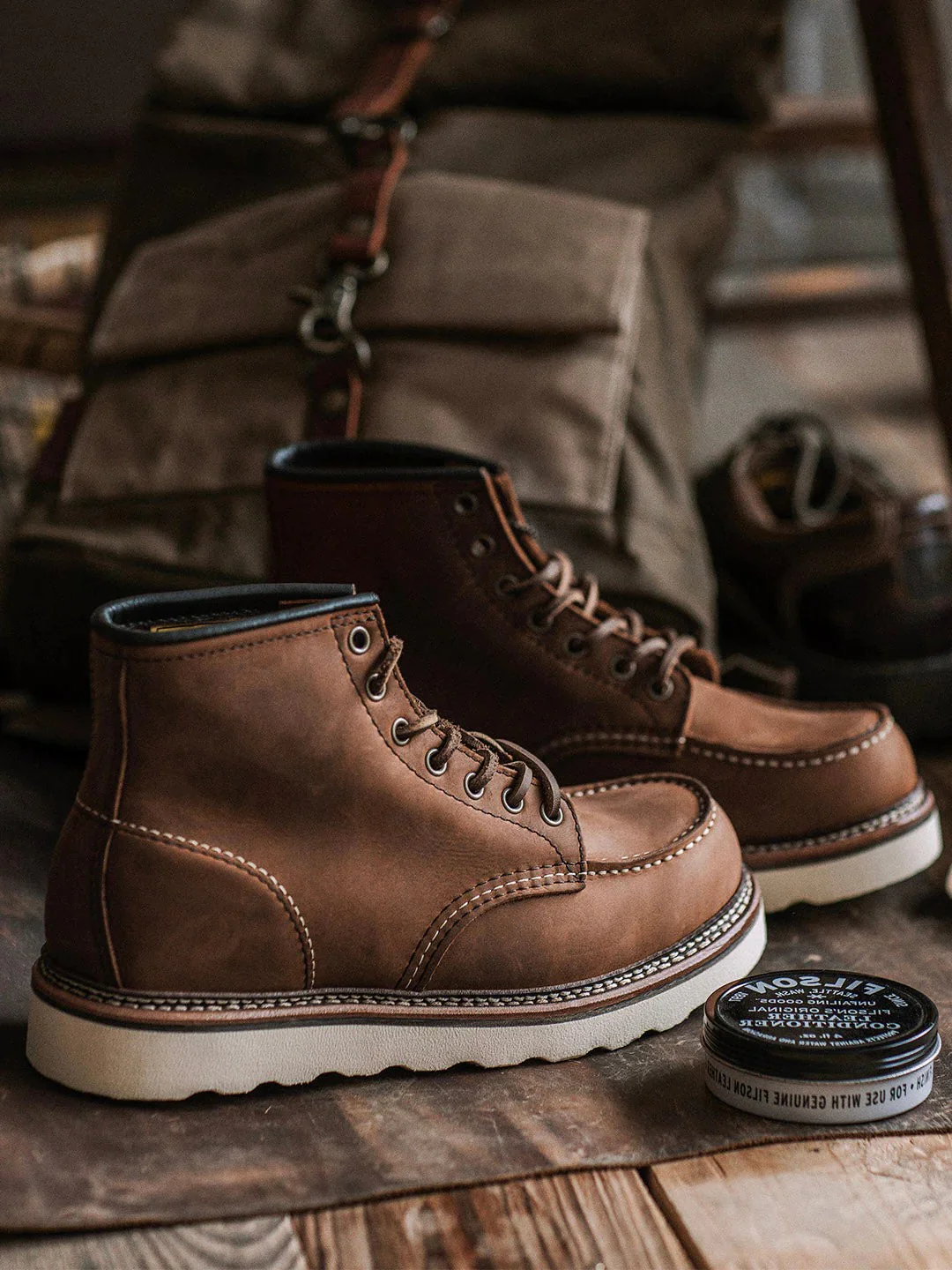 Men's Full Grain Leather Moccasin Toe Work Boots - Image 7