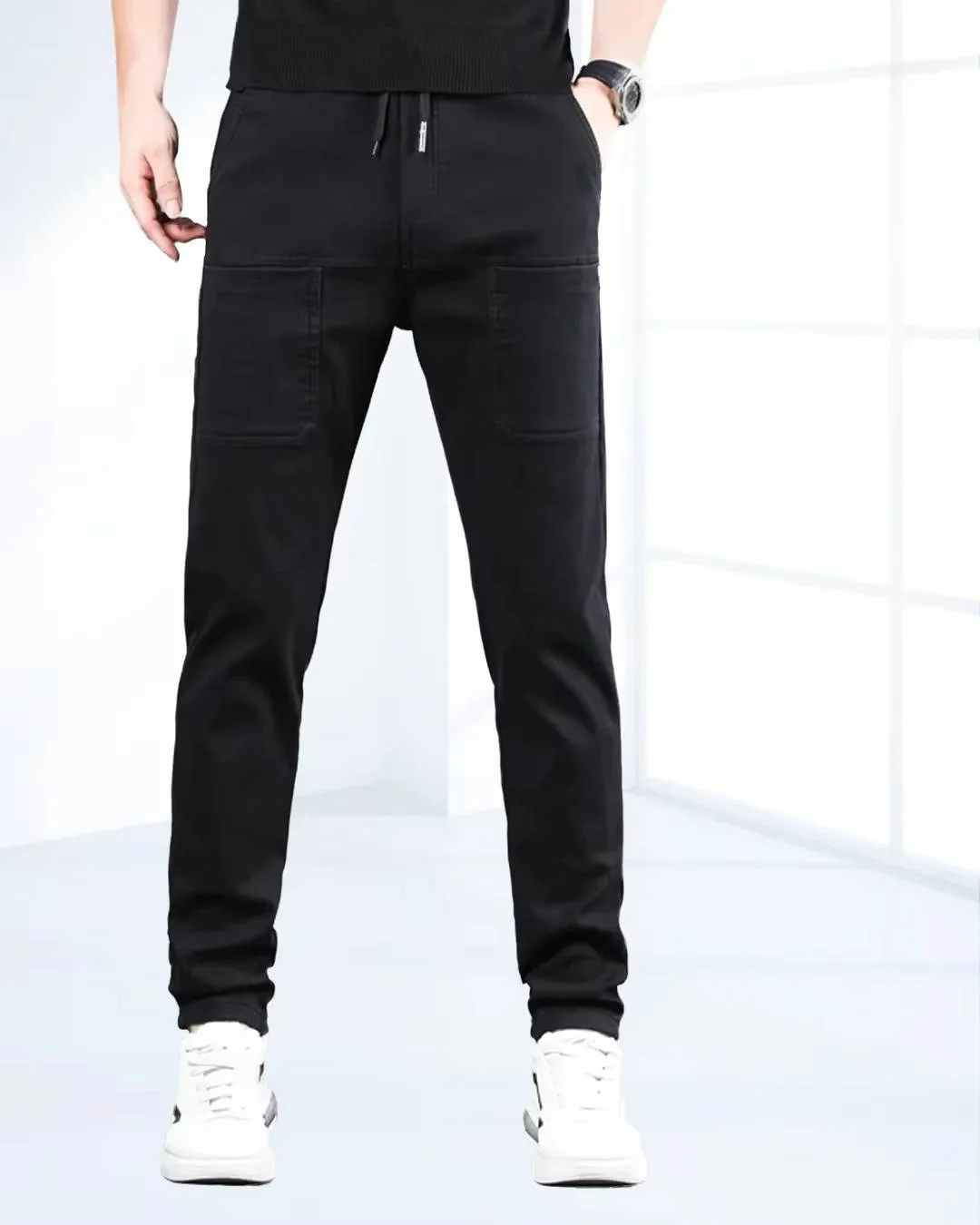 Men's High Stretch Cargo Pants with Pockets - Image 3