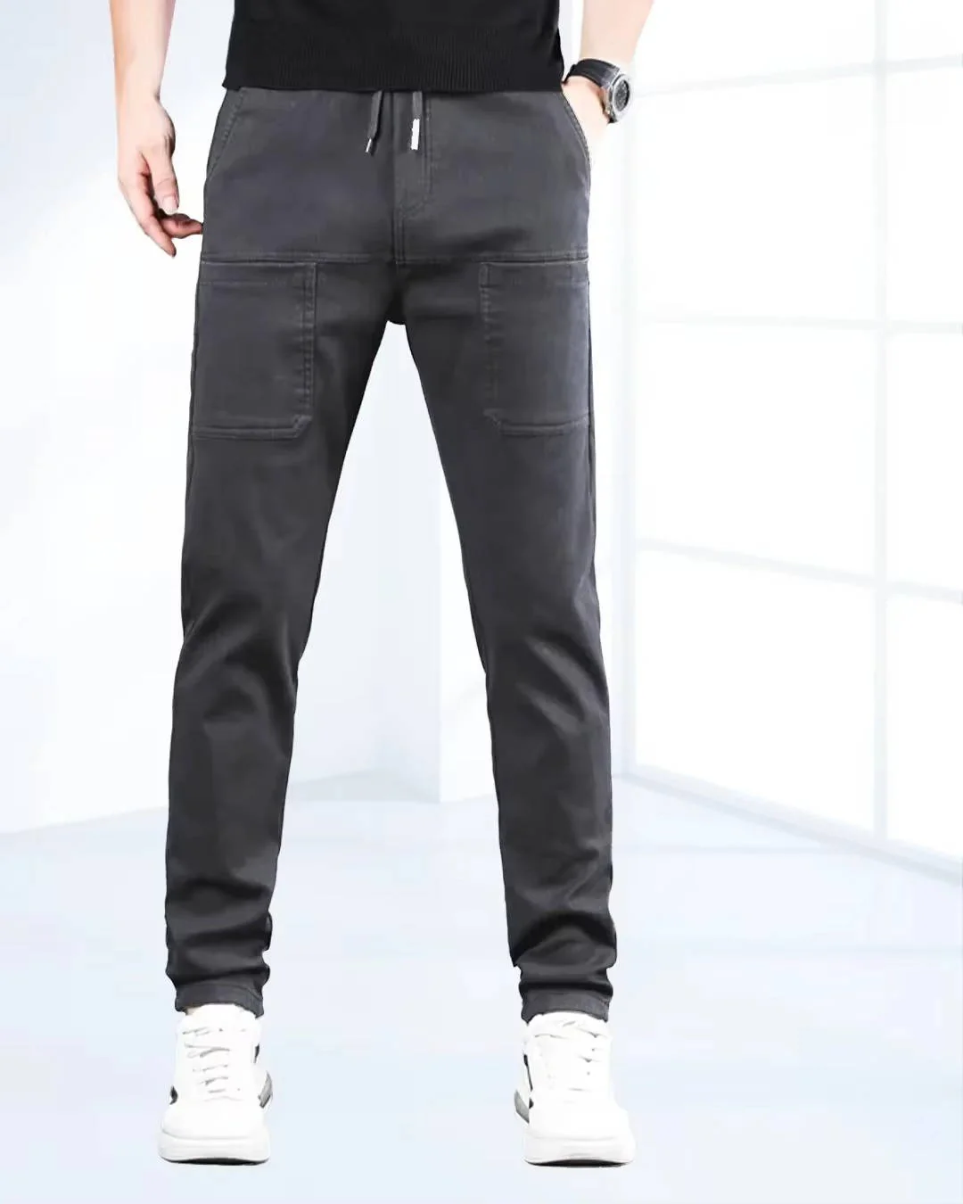 Men's High Stretch Cargo Pants with Pockets - Image 4