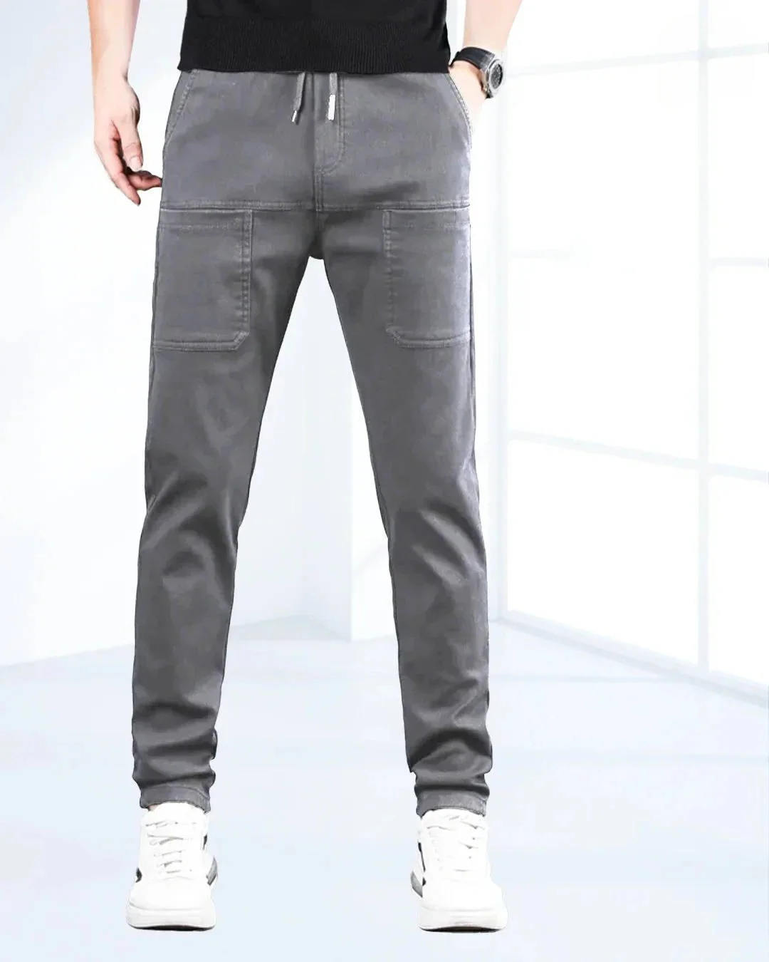 Men's High Stretch Cargo Pants with Pockets - Image 6