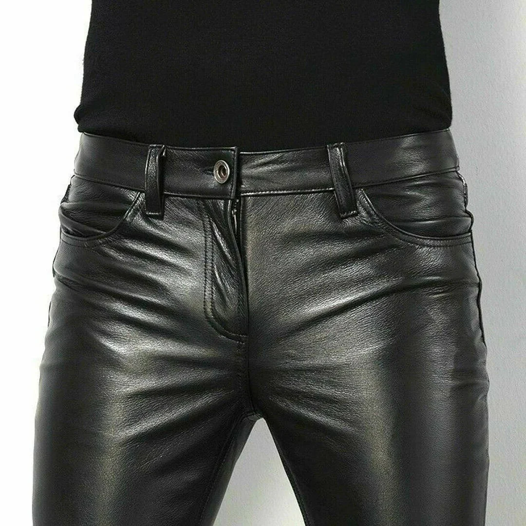 Men's Leather Jeans - Image 4