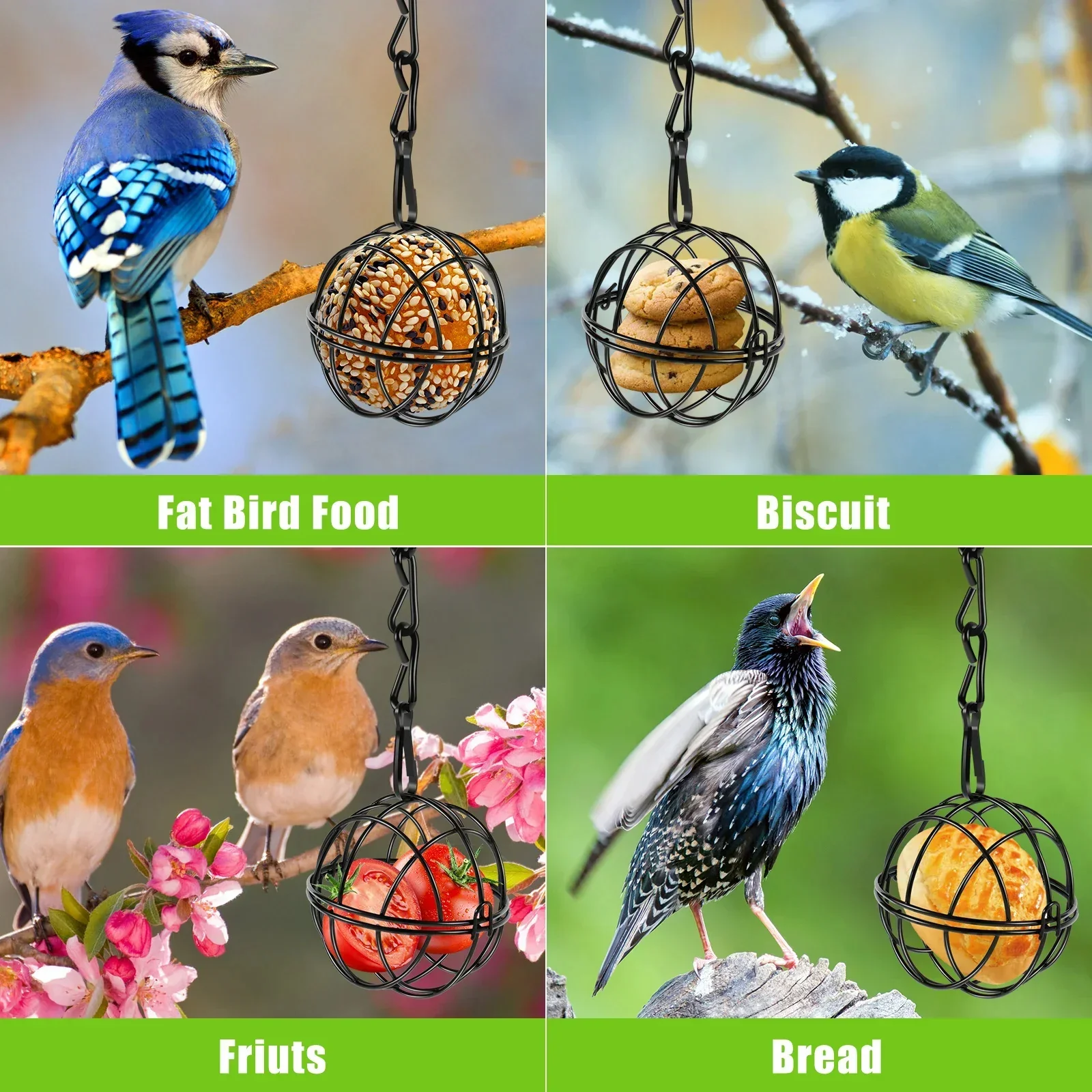 Metal Hanging Bird Feeder Set - Image 2