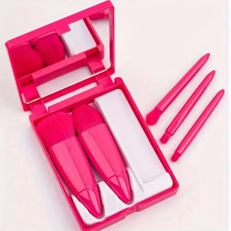 Mini Makeup Brush Set with Mirror - Image 4