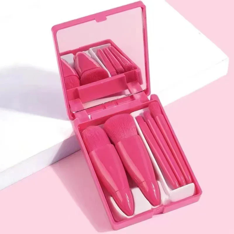 Mini Makeup Brush Set with Mirror - Image 8