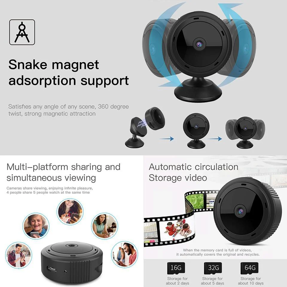 Mini WiFi Camera 1080P HD IR Night Vision Home Security Camera Baby Monitor - Image 3