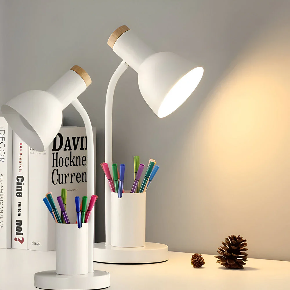Modern Nordic LED table lamp with stylish pen holder - Image 2