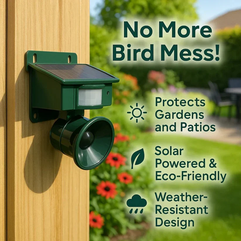 Motion Sensor Bird Deterrent for Crows: Ideal Pigeon Repeller with Sound Scarer - Image 3