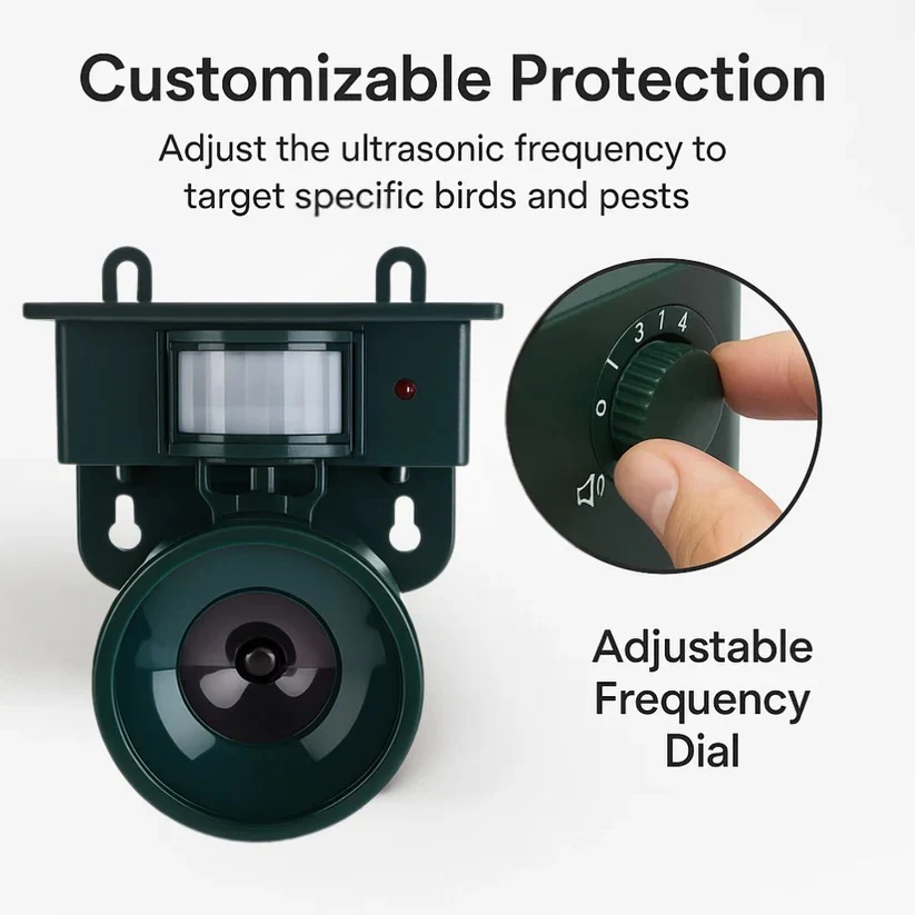 Motion Sensor Bird Deterrent for Crows: Ideal Pigeon Repeller with Sound Scarer - Image 5