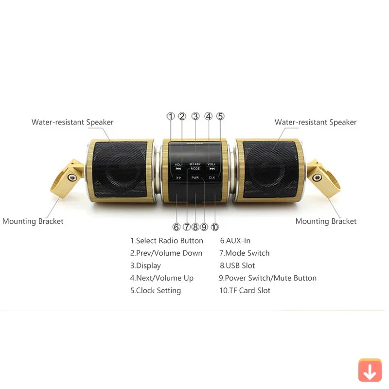 Motorcycle Bluetooth Speaker with FM Radio - Image 3