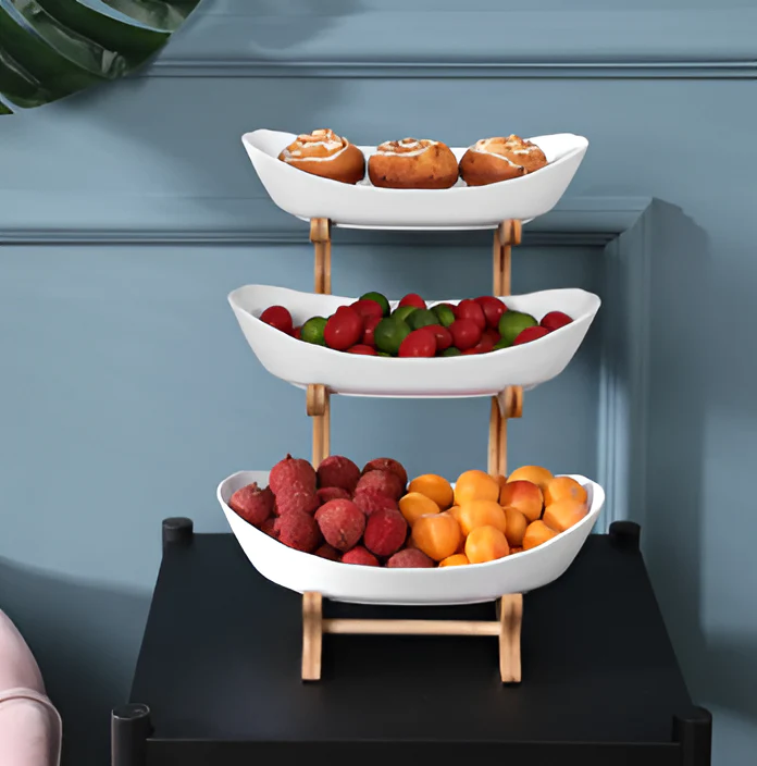 Multi-tiered wooden fruit bowl - Image 5