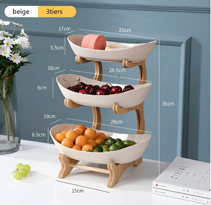 Multi-tiered wooden fruit bowl - Image 6