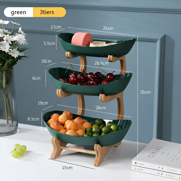 Multi-tiered wooden fruit bowl - Image 7