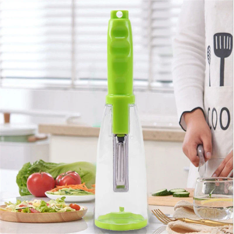 Multifunction Apple and Vegetable Peeler with Storage Tube - Image 3