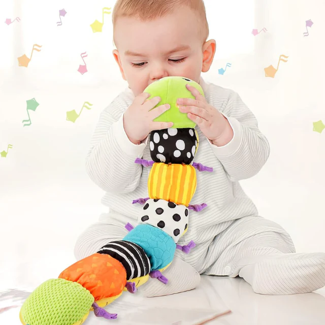 Musical Baby Rattle Stuffed Plush Sensory Caterpillar - Image 4