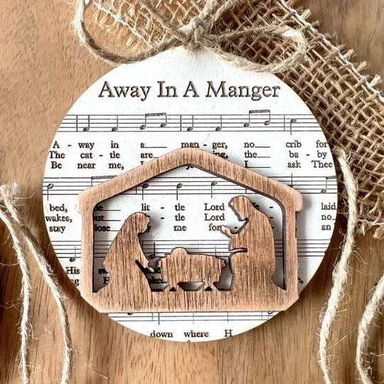 Nativity-Themed Music Sheet Ornament Collection - Image 2