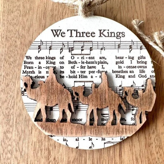 Nativity-Themed Music Sheet Ornament Collection - Image 4