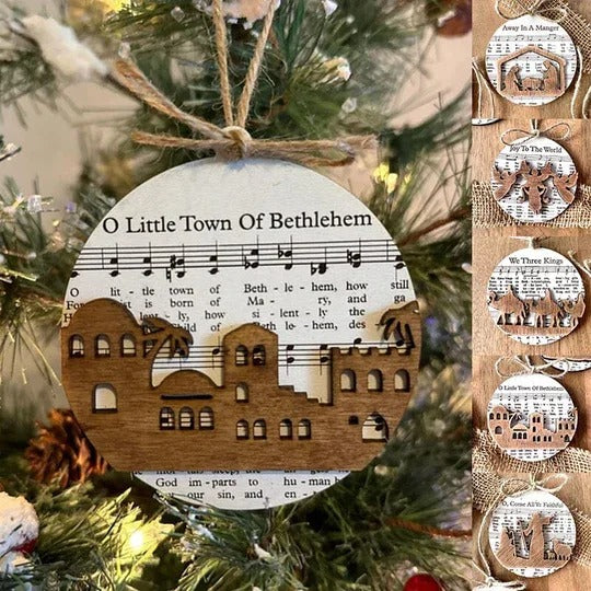 Nativity-Themed Music Sheet Ornament Collection - Image 6