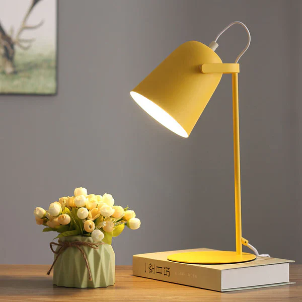 Nordic Macaron Color Creative Iron Bucket Design Light Table Lamp - Image 2