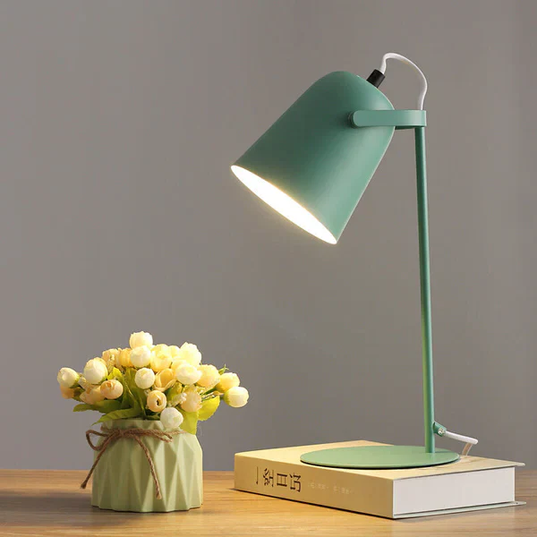 Nordic Macaron Color Creative Iron Bucket Design Light Table Lamp - Image 3