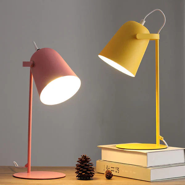 Nordic Macaron Color Creative Iron Bucket Design Light Table Lamp - Image 7