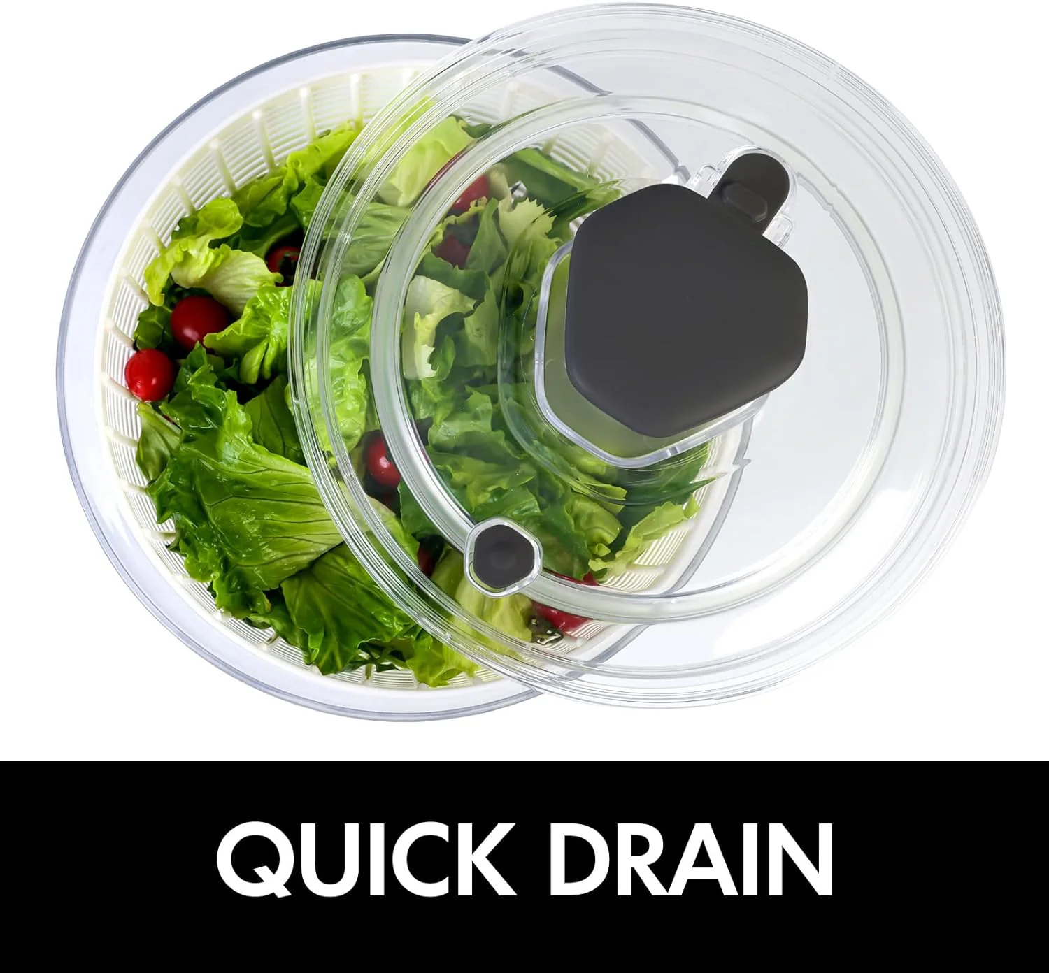 One-Handed Large Lettuce Salad Spinner - Image 2