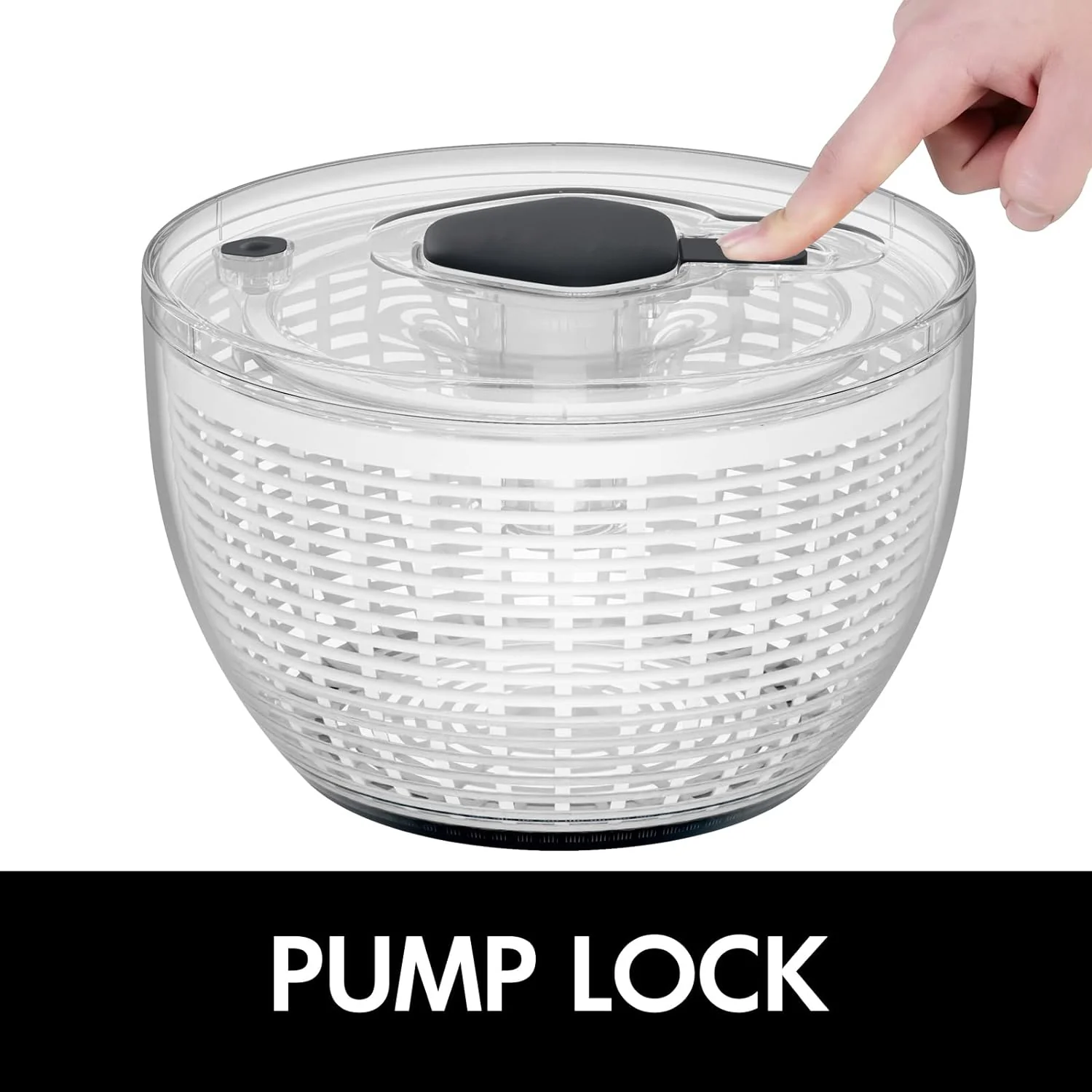 One-Handed Large Lettuce Salad Spinner - Image 6